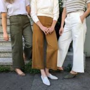 The Wide Leg Crop Utility Pant - Golden Brown